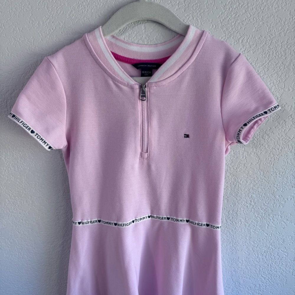 Tommy Hilfiger Light Pink Short Sleeve Polo Dress. Size Kid’s 7. - Picture 4 of 13